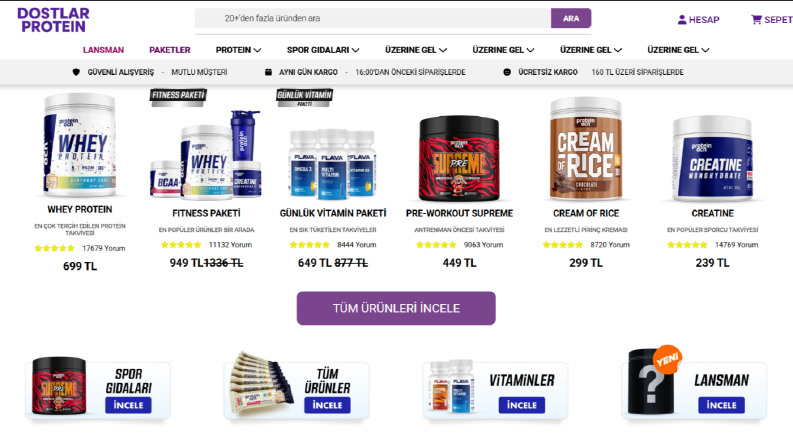 Dostlar Protein - Web Sitesi