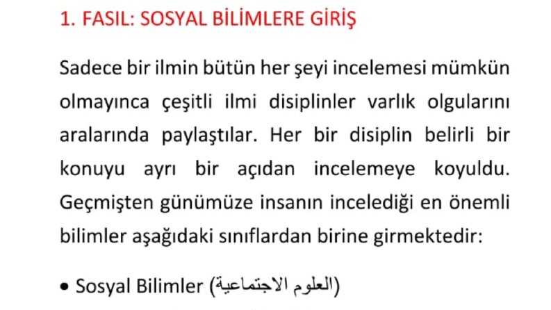 Sosyoloji Metni Çeviri