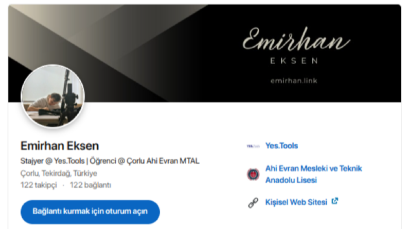 Linkedın Profili - Emirhan Eksen