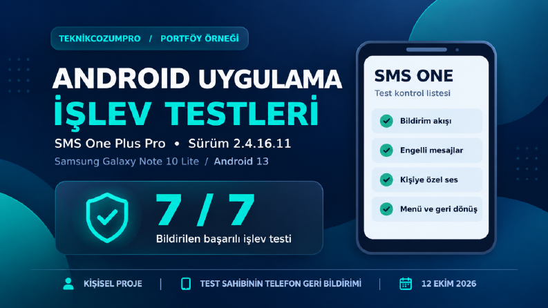 SMS One - Android Uygulama İşlev Testleri