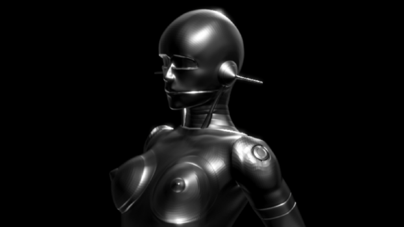 3D Modelleme Floating Sexy Robot