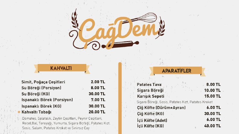 Menü Tasarımı
