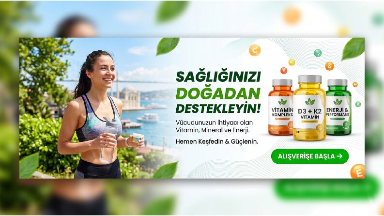 Sağlık & Wellness Takviye Gıda Banner Tasarımı