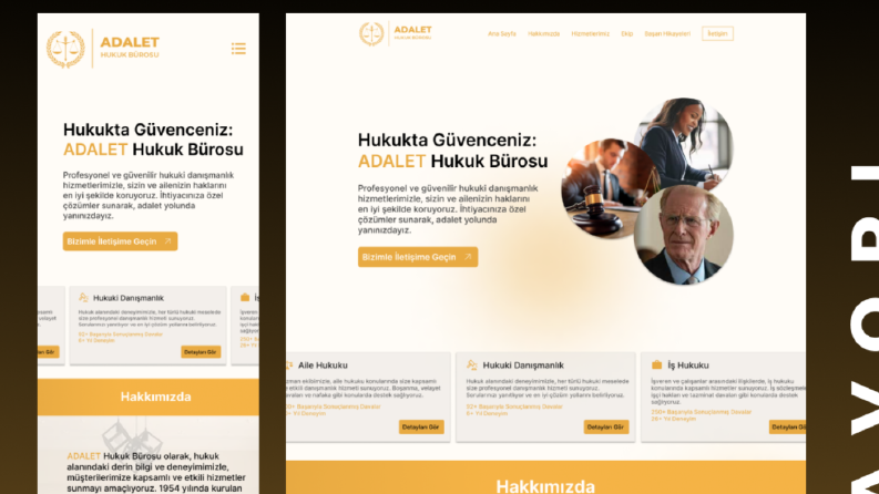 Avukatın hizmeti ve tanıtımı için web sitesi