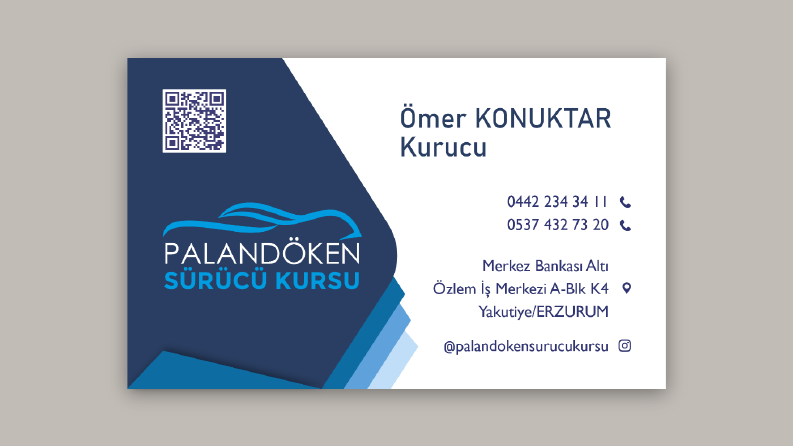 Palandöken Sürücü Kursu Kartvizit Tasarımı