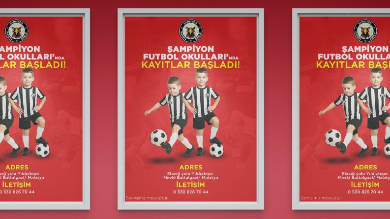 Melid Creative Şampiyon Futbol Okulları Afiş Tasarımı