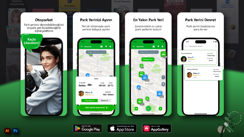 OtoParket - Google Play ve App Store Görselleri