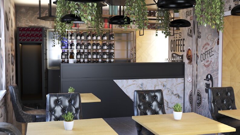 Müşterime Cafe Render Çalışması