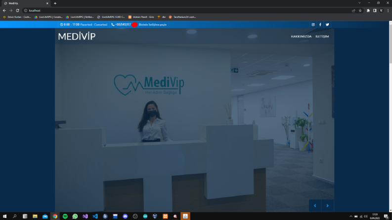 MediVip için hazırladığım site
