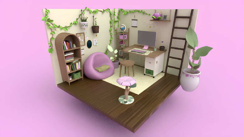 3D Cozy Office Room