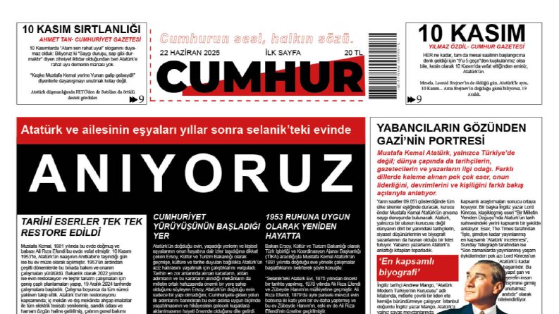 Cumhur Gazetesi- Öğrenci için dizgi