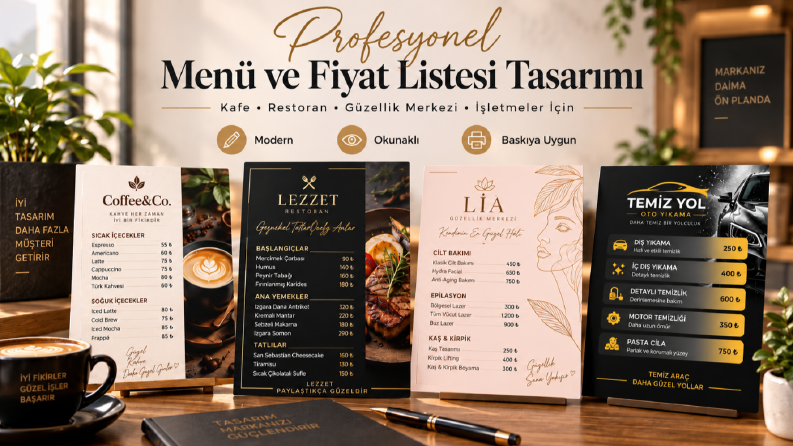 Menü & Fiyat Listesi Tasarımları