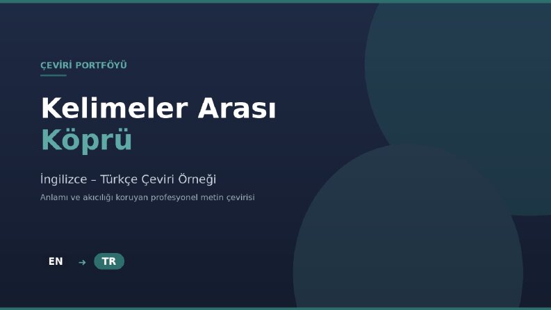 Anlamı Kaybetmeden Çeviri: Bir Örnek Çalışma
