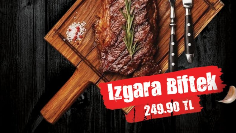 Bir restorant için örnek menü sayfası