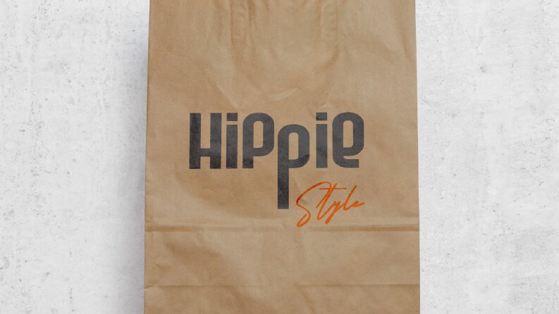 HİPPİE STYLE logo tasarımı ve mock up