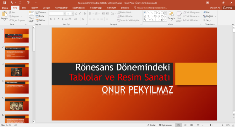 En estetik sunumlar ve titiz bir çalışma