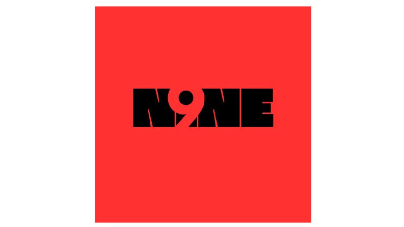 Red Black Typography Nine Brand Logo Çalışması.