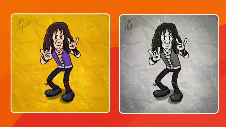Rock sanatçılarının RubberHouse stili ile çizimi