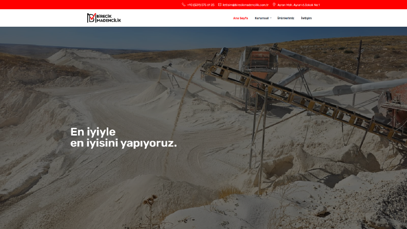 Birecik Madencilik - Kurumsal Web Site