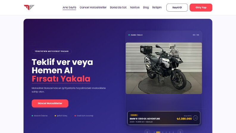 Motosiklet Borsası: teklif ve alım-satım platformu