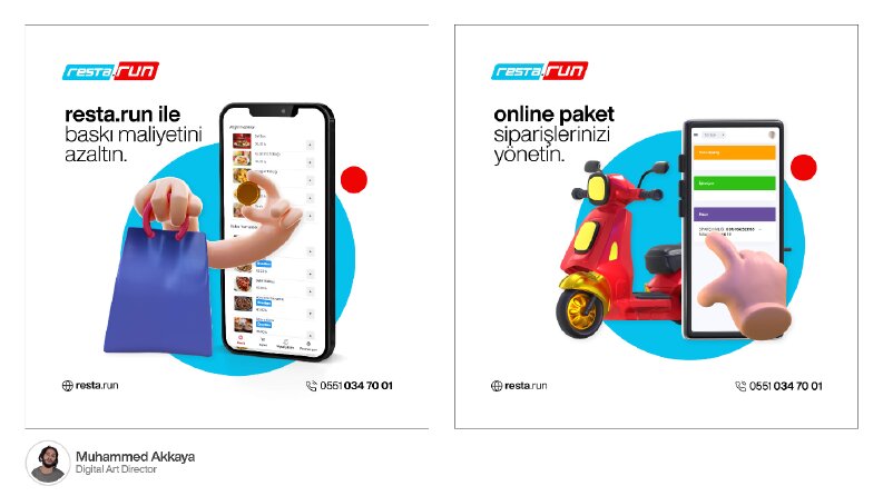 RestaRun - Sosyal Medya Gönderi Tasarımı