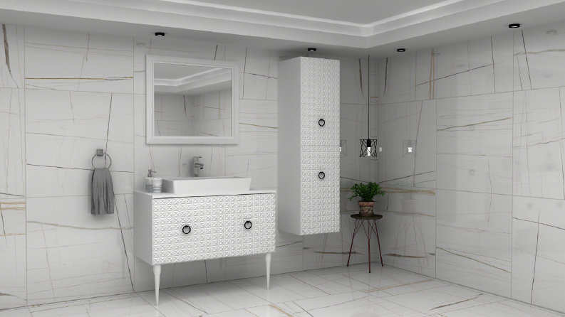 3D Country Banyo Dolabı Çizim ve Tasarımı