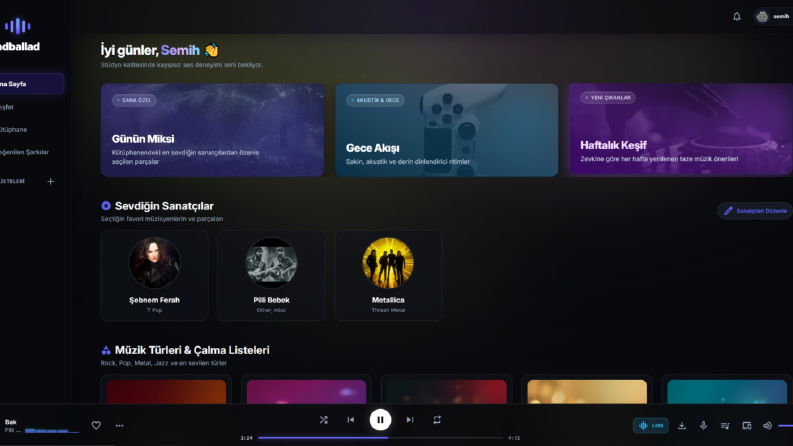Full Stack Müzik Platformu