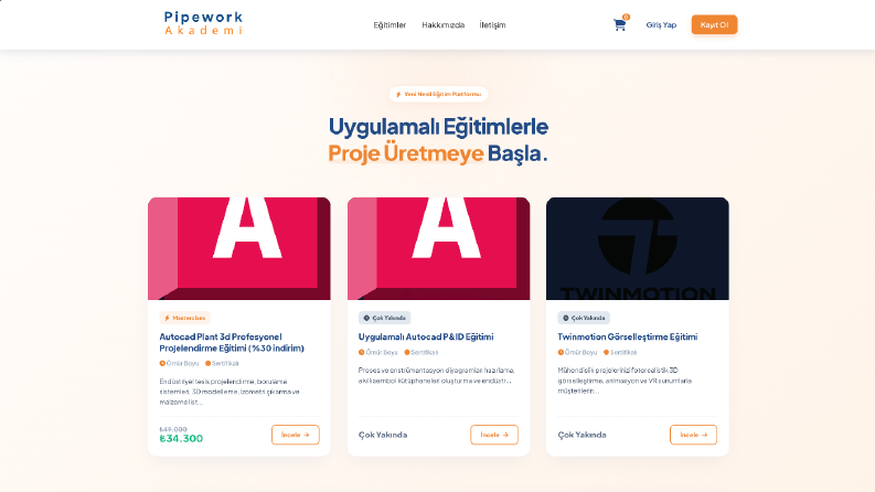 Pipework Akademi Web Sayfası