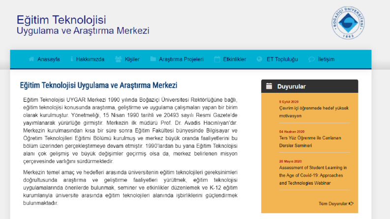 Boğaziçi Üniversitesi - Site Kurulumu