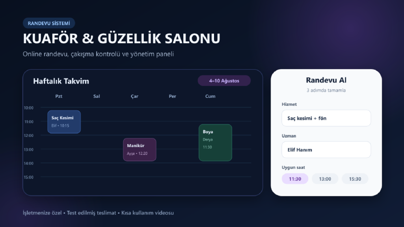Kuaför ve Güzellik Salonu Randevu Sistemi — Demo