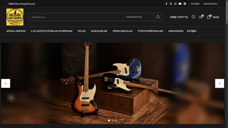 Flat Müzik - WooCommerce E-Ticaret Sitesi