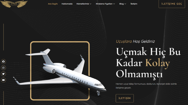 Apronjet İçin Kurumsal Web Sitesi Yaptık