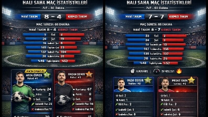 Halı saha maçı karşılaşma istatistiği