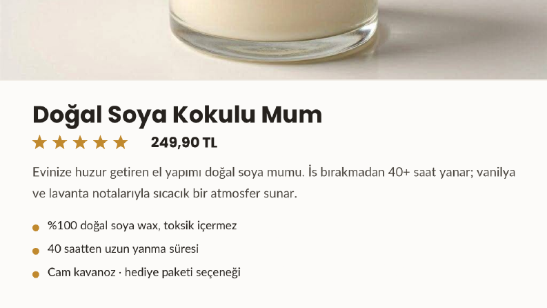 Ev & Yaşam Ürünü için Ürün Açıklaması (Örnek)