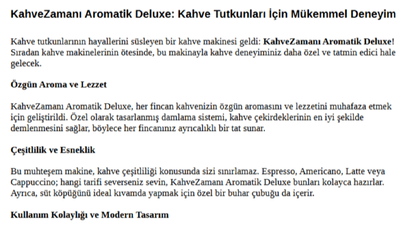 KahveZamanı Aromatik Deluxe