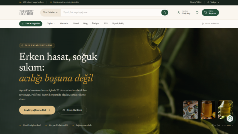 Mobil Uyumlu & Satış Odaklı E-Ticaret Sitesi Tasarımı