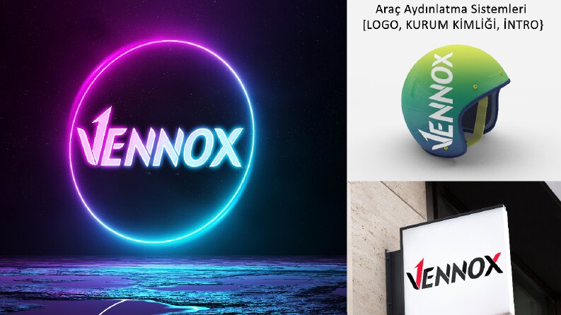 Vennox logo, kurum kimliği ve intro tasarımı