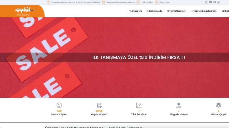 Profesyonel Halı Yıkama Web Tasarım ve Yazılım