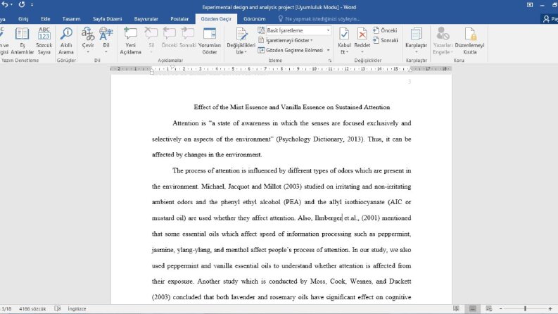 Ders kapsamında yaptığım bir projeden örnek