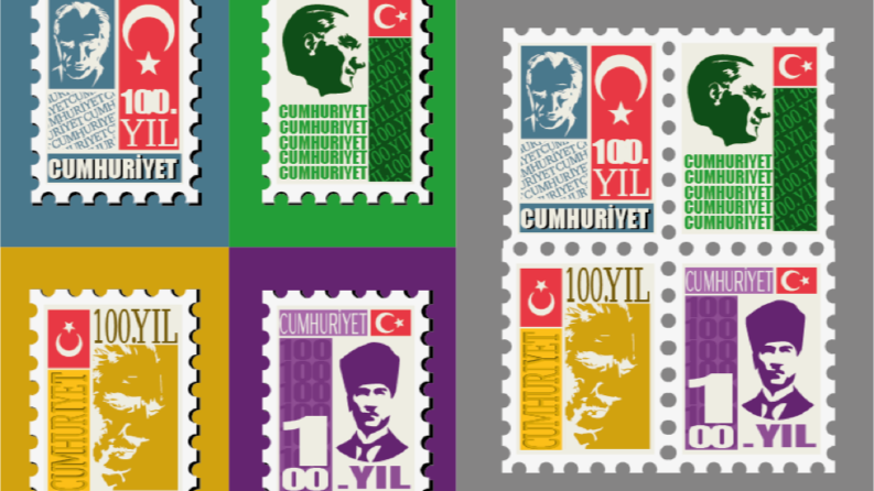 100. yıl pul tasarımı