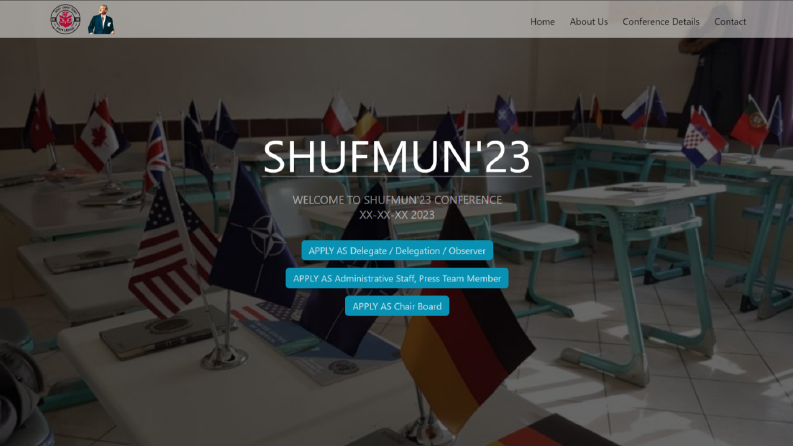 MUN Etkinliği İçin Web Sayfası.