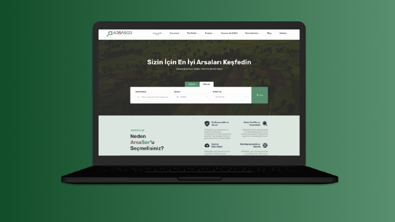 ArsaSor Web UI/UX Tasarımı