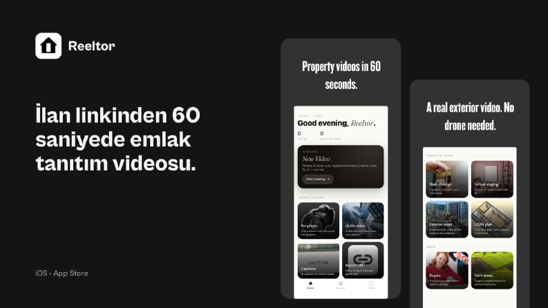 Reeltor: Emlakçılar İçin Yapay Zekâ Video Stüdyosu