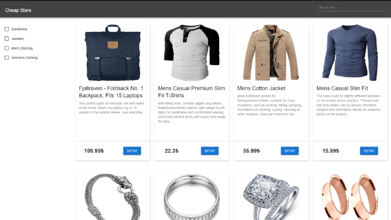 Modern E-Ticaret Web Sitesi UI & Frontend Geliştirme