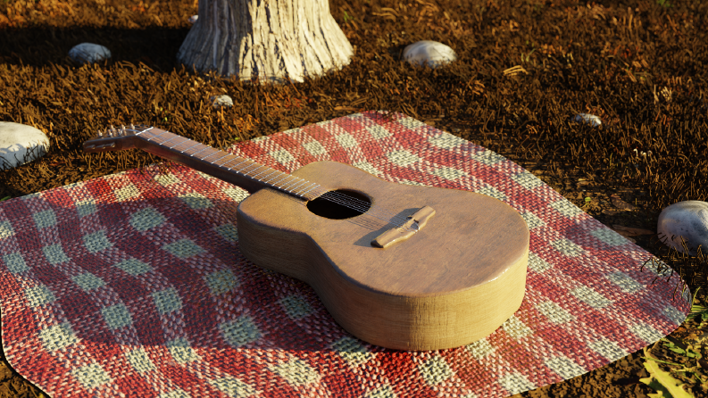 Açık havada 3d gitar modeli