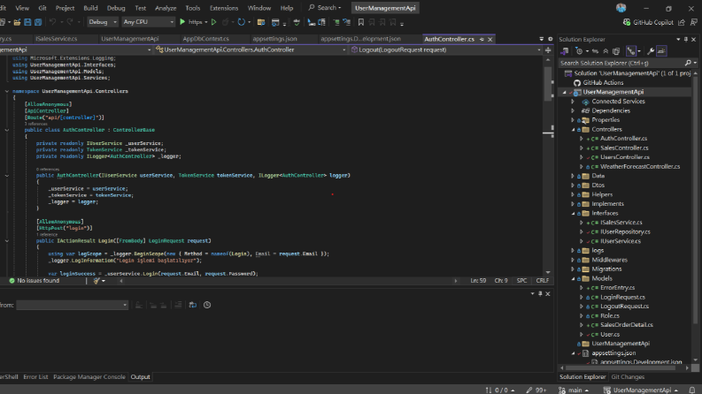 .NET Core Web API Projesi – Kullanıcı ve Rol Yönetimi