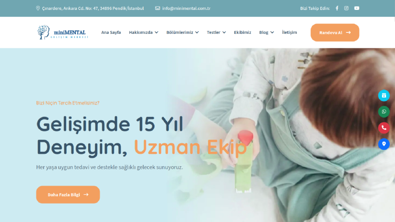 Minimental Gelişim Merkezi: Kurumsal Web Sitesi