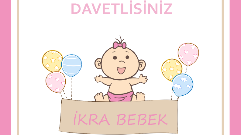 Bebek mevlid davetiye