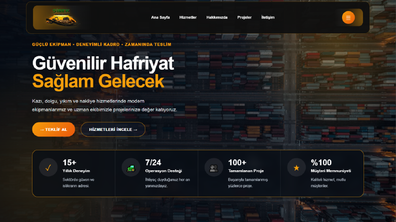 Hafriyat ve İş Makinesi Web Arayüzü