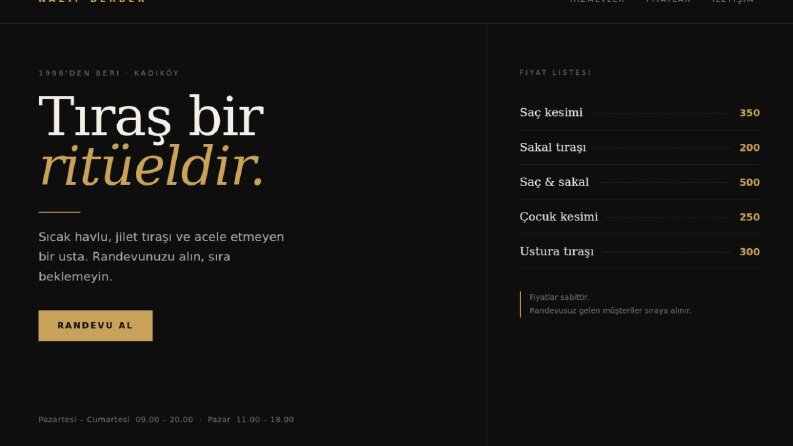 Kuaför & Berber için Web Sitesi - Örnek Çalışma